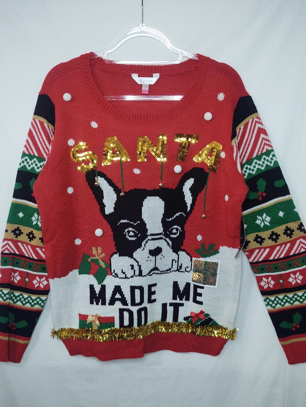 No Boundaries Boston Terrier Ugly Christmas Sweater